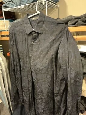 Zegna Men's Black & Gray Shirt